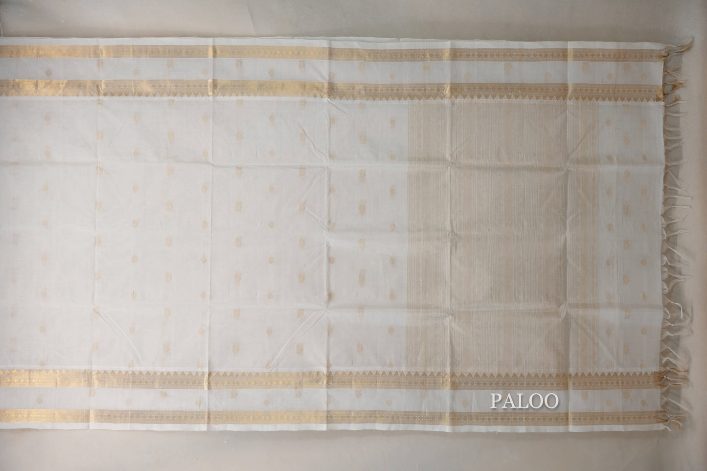 Cream Vegan Silk Cotton Saree by Shreenivas Silks PSSR0110039