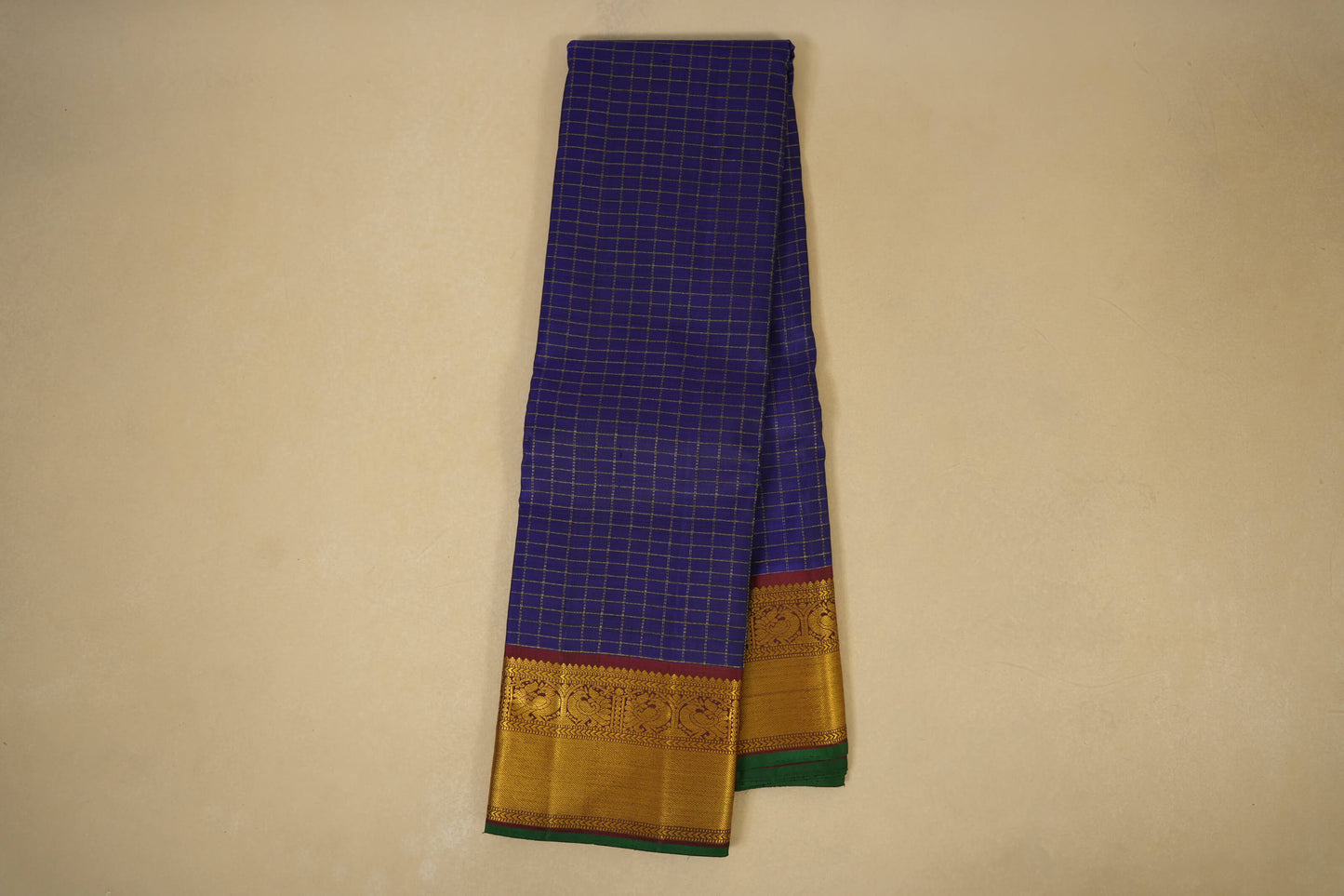 checked vintage kanjivaram silk saree