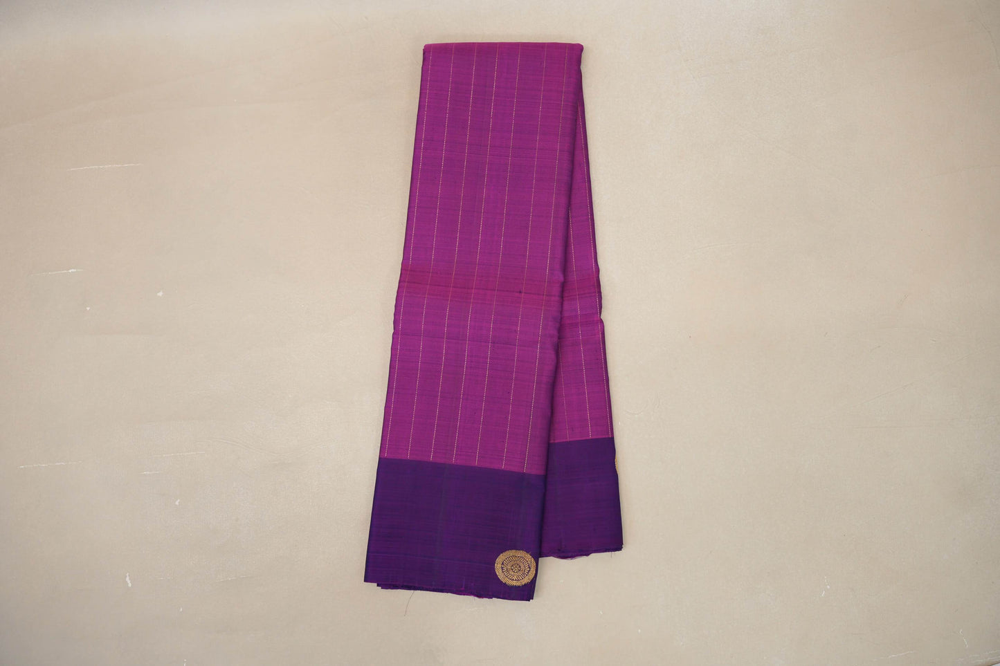 Magenta with Purple borders Vintage Kanjivaram Silk Saree  by Shreenivas Silks PSSR018861