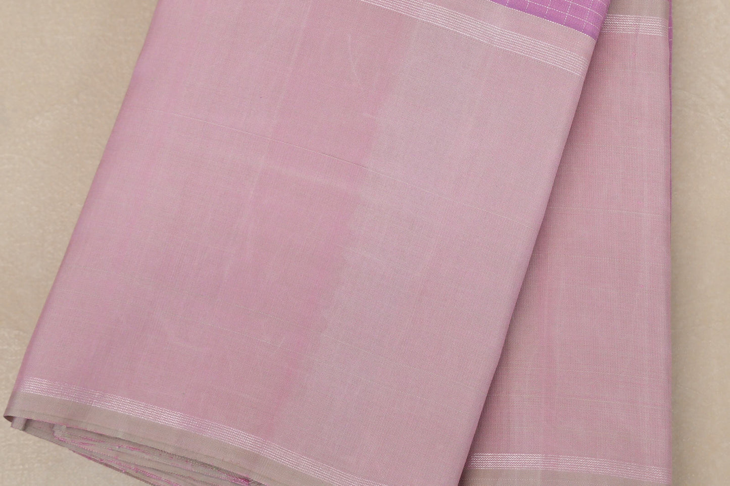 Light Lavender with greenish pink border Vintage Kanjivaram Silk Saree border