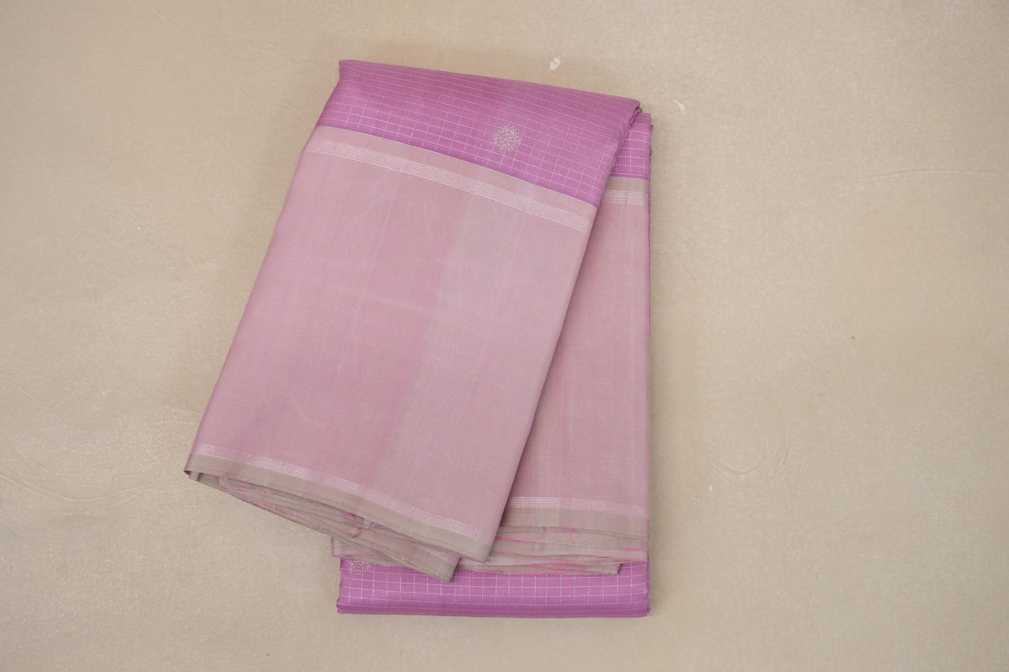 Light Lavender with greenish pink border Vintage Kanjivaram Silk Saree 