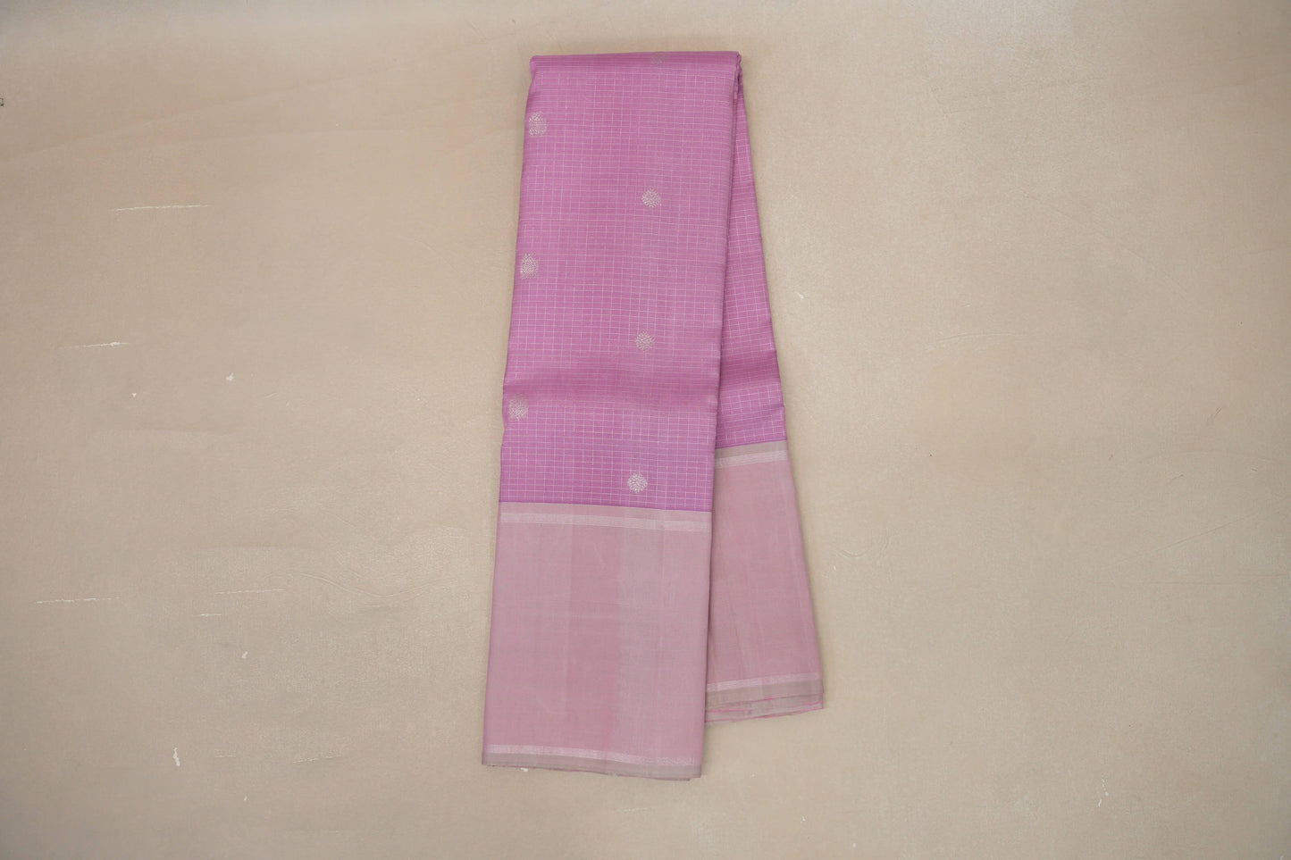 Light Lavender with Greenish pink borders Vintage Kanjivaram Silk Saree  by Shreenivas Silks PSSR018862