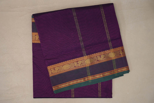 folded Deep purple Vegan Silk Cotton Saree