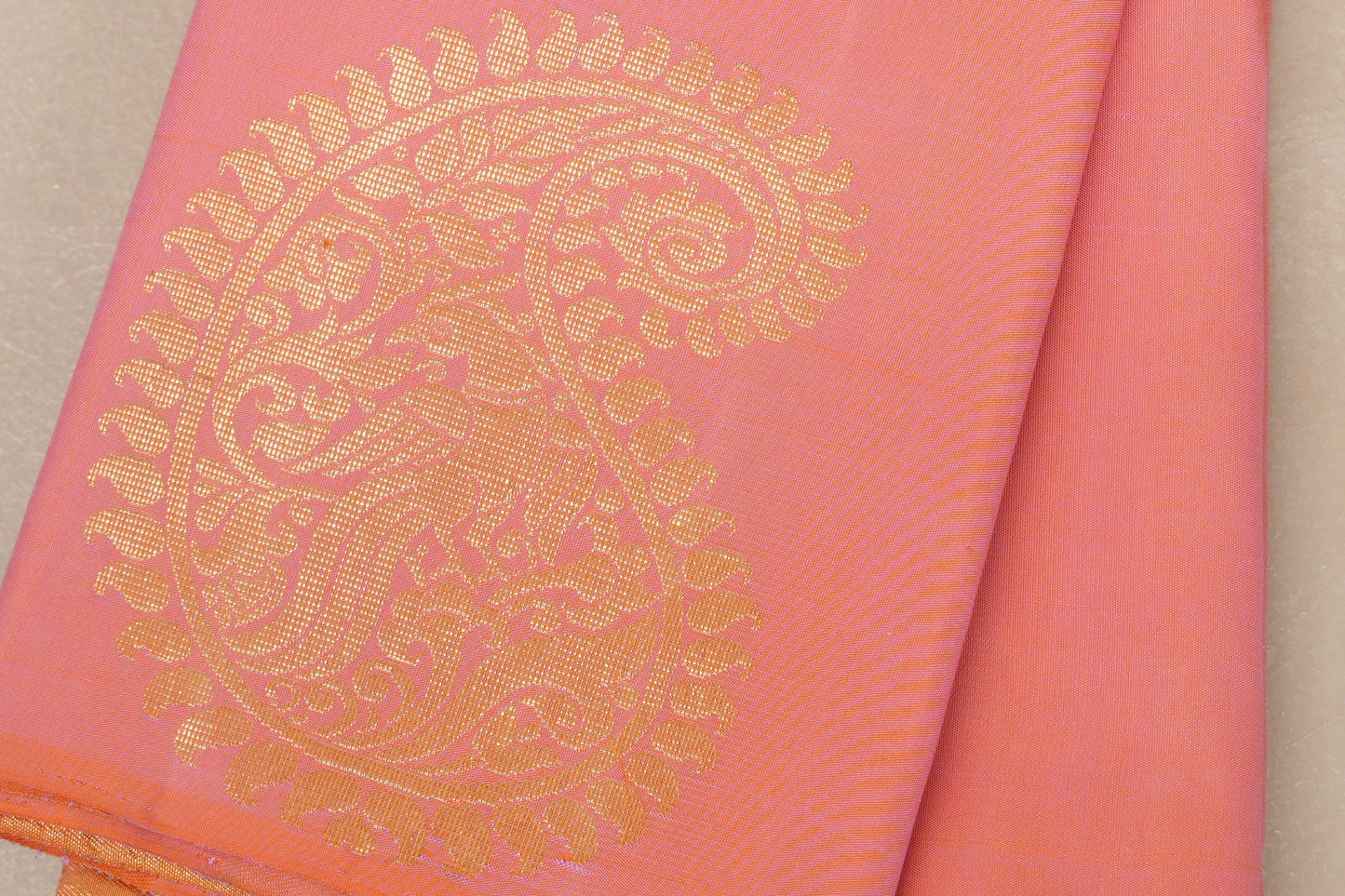 Pinkish orange Vintage Kanjivaram Silk Saree  by Shreenivas Silks PSSR018863