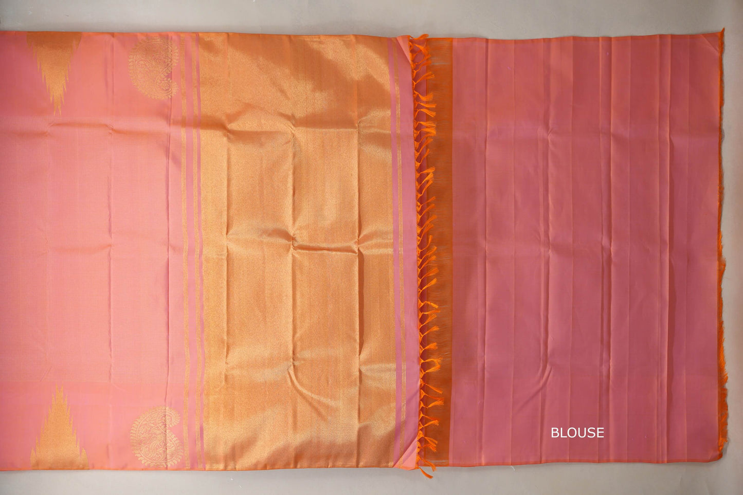 Pinkish orange Vintage Kanjivaram Silk Saree  by Shreenivas Silks PSSR018863