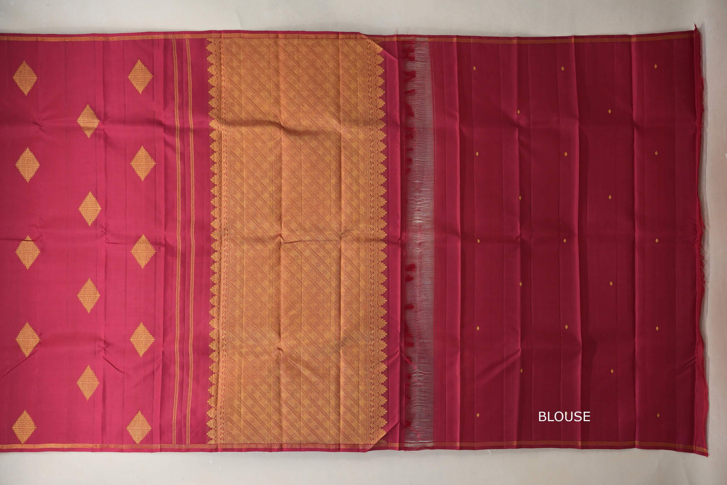 Maroon Vintage Kanjivaram Silk Saree blouse