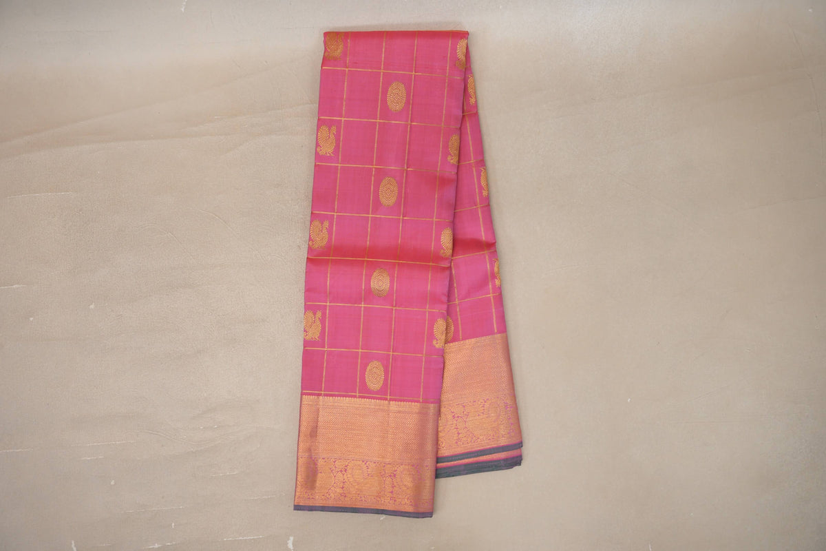 Onion Pink Vintage Kanjivaram Silk Saree online