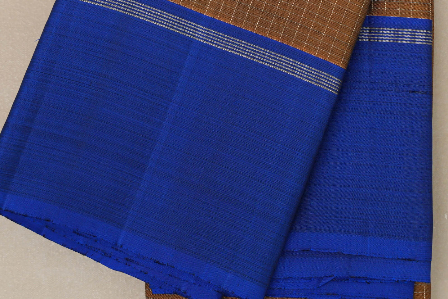 Mehendi Green with Blue border Vintage Kanjivaram Silk Saree border