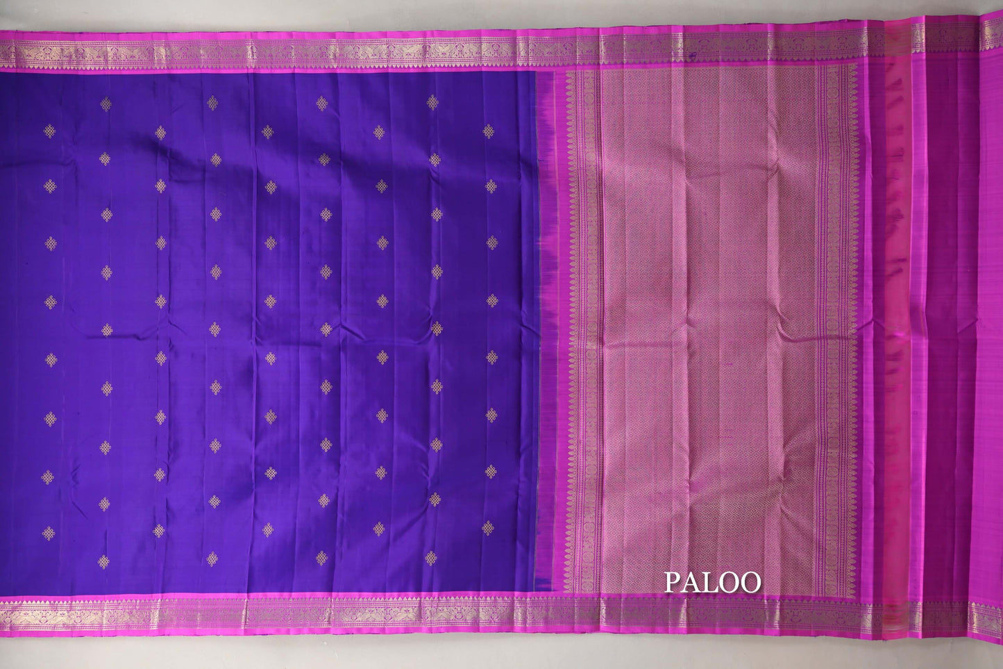 Violet Purple Vintage Kanjivaram Silk Saree paloo