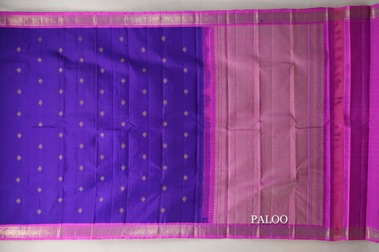 Violet Purple Vintage Kanjivaram Silk Saree paloo