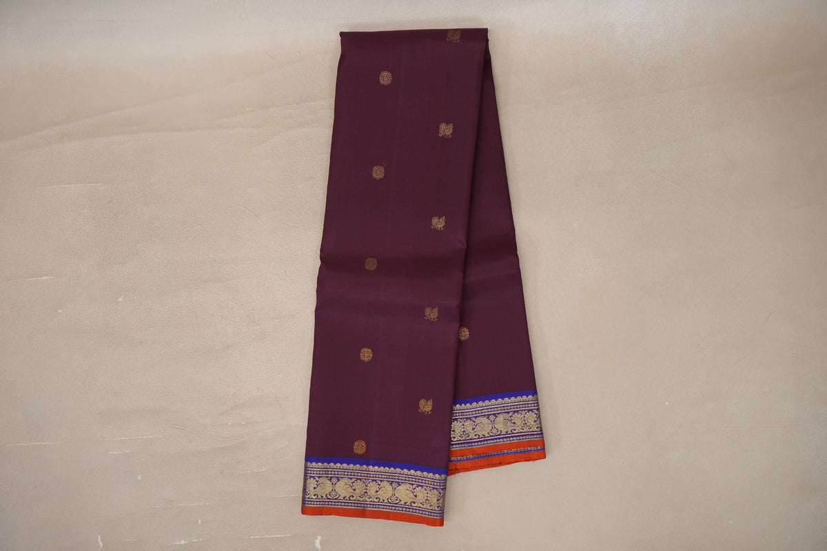 Deep Wine Vintage Kanjivaram Silk Saree online