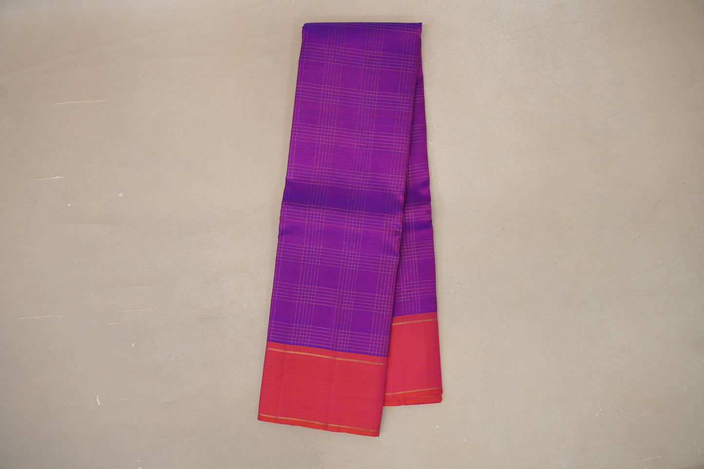 Magenta with Orange border Vintage Kanjivaram Silk Saree  by Shreenivas Silks PSSR018871