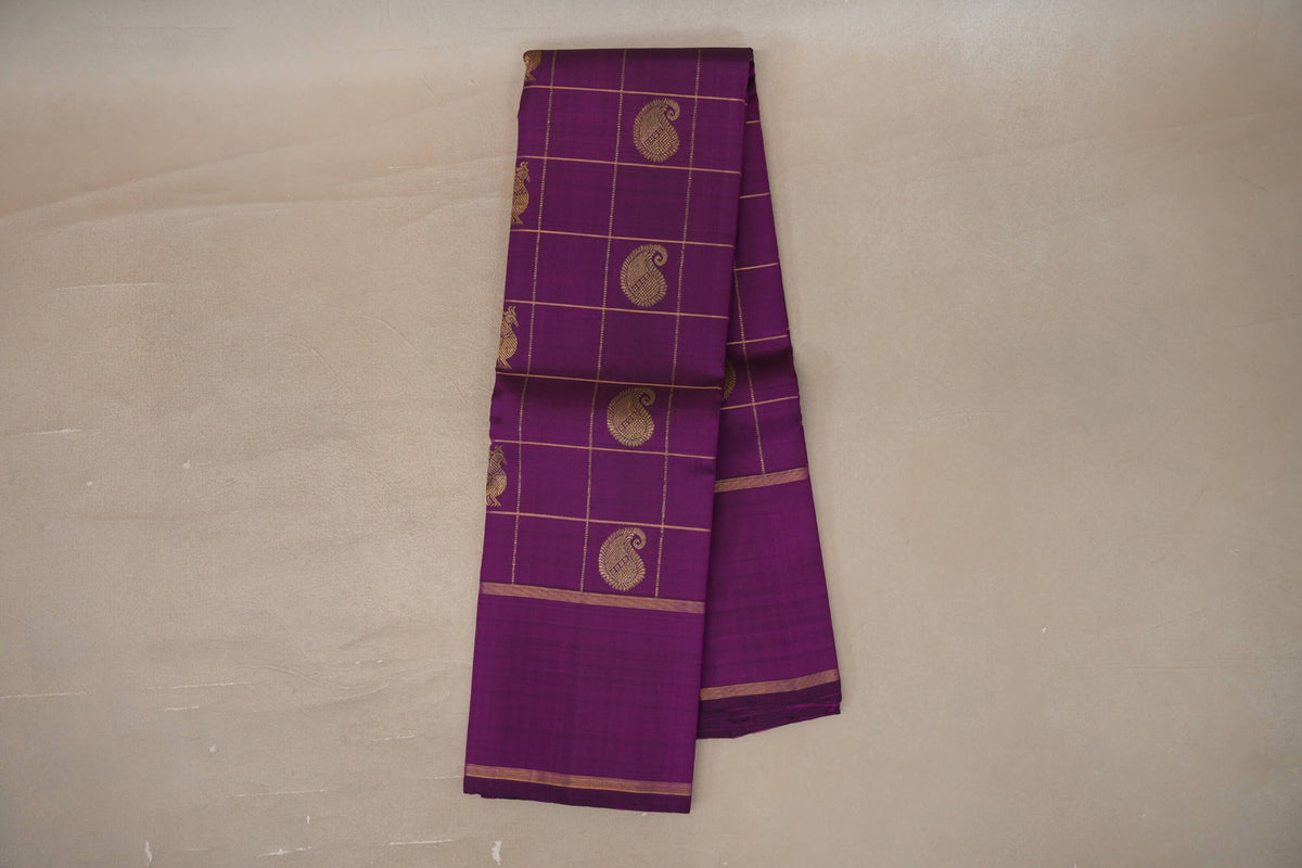 Deep Purple Vintage Kanjivaram Silk Saree online