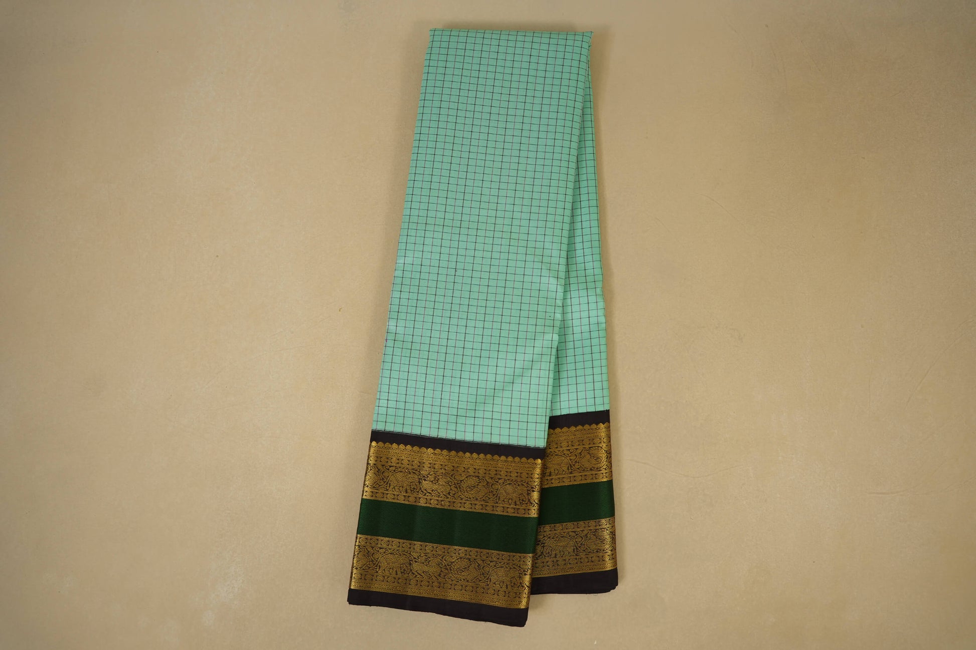 checked vintage kanjivaram silk saree