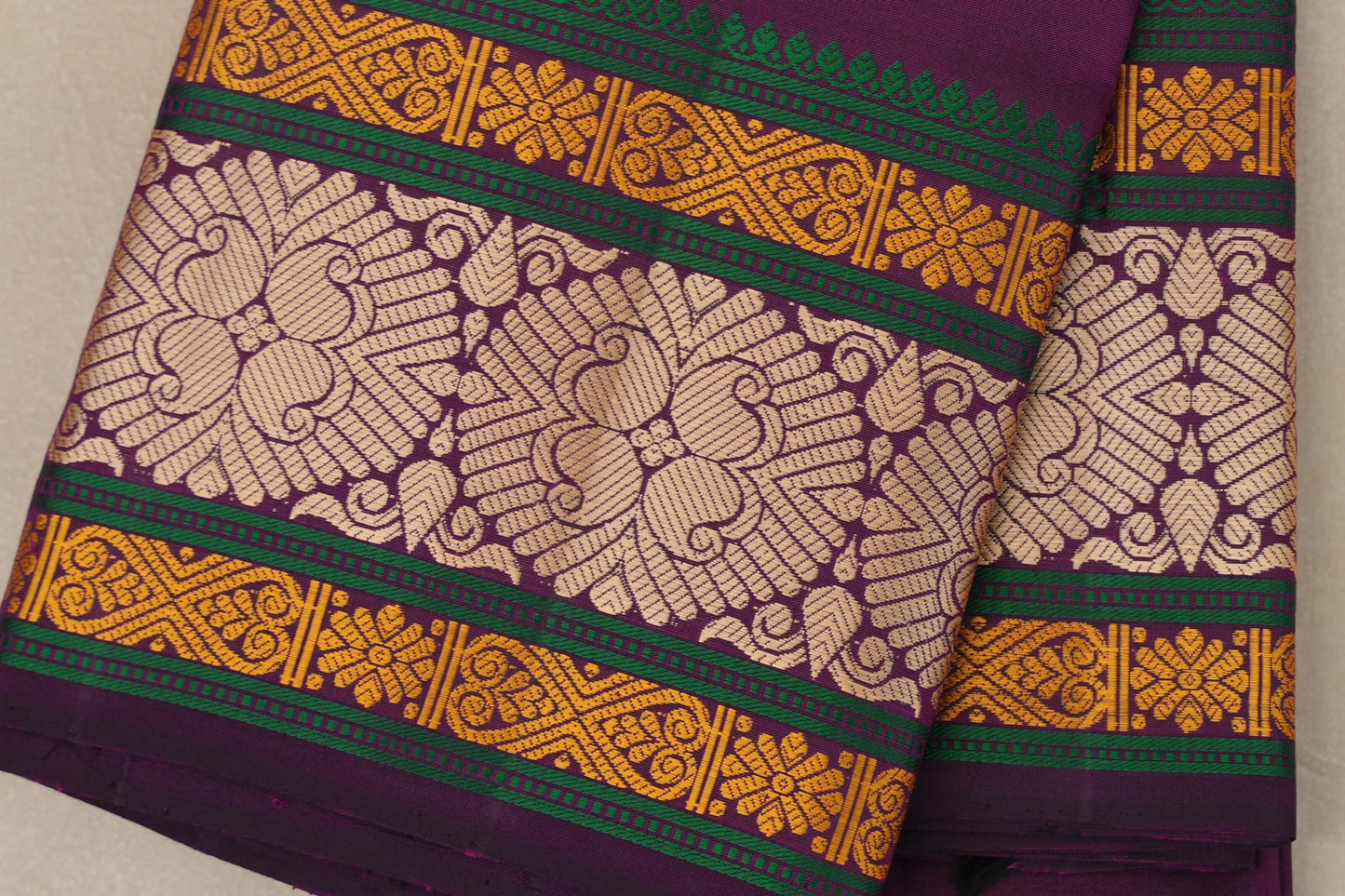 Deep purple Vintage Kanjivaram Silk Saree  by Shreenivas Silks PSSR018873