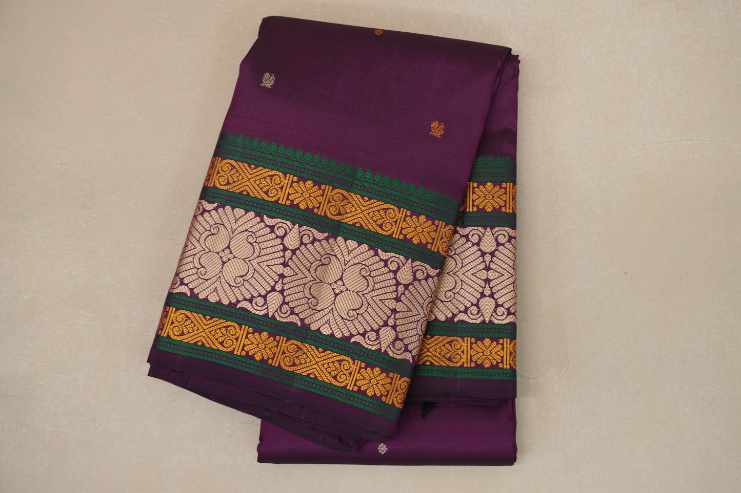 Deep purple Vintage Kanjivaram Silk Saree  by Shreenivas Silks PSSR018873