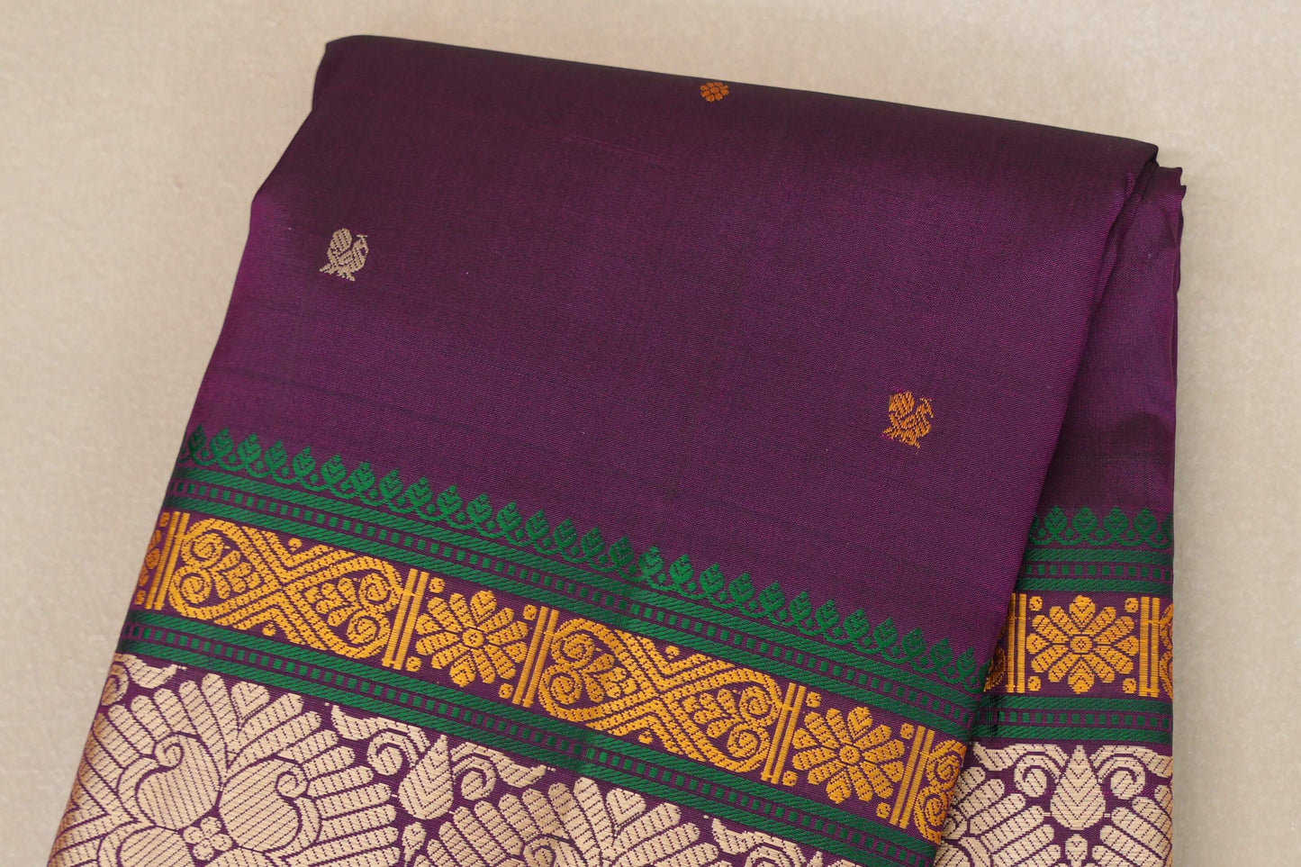 Deep purple Vintage Kanjivaram Silk Saree  by Shreenivas Silks PSSR018873