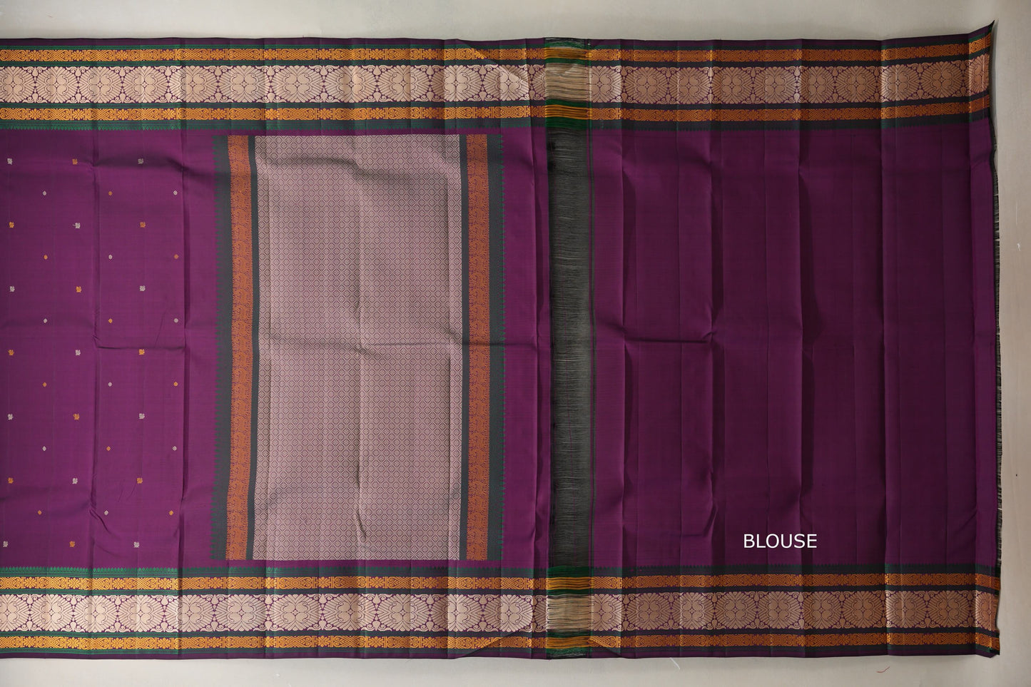 Deep purple Vintage Kanjivaram Silk Saree  by Shreenivas Silks PSSR018873