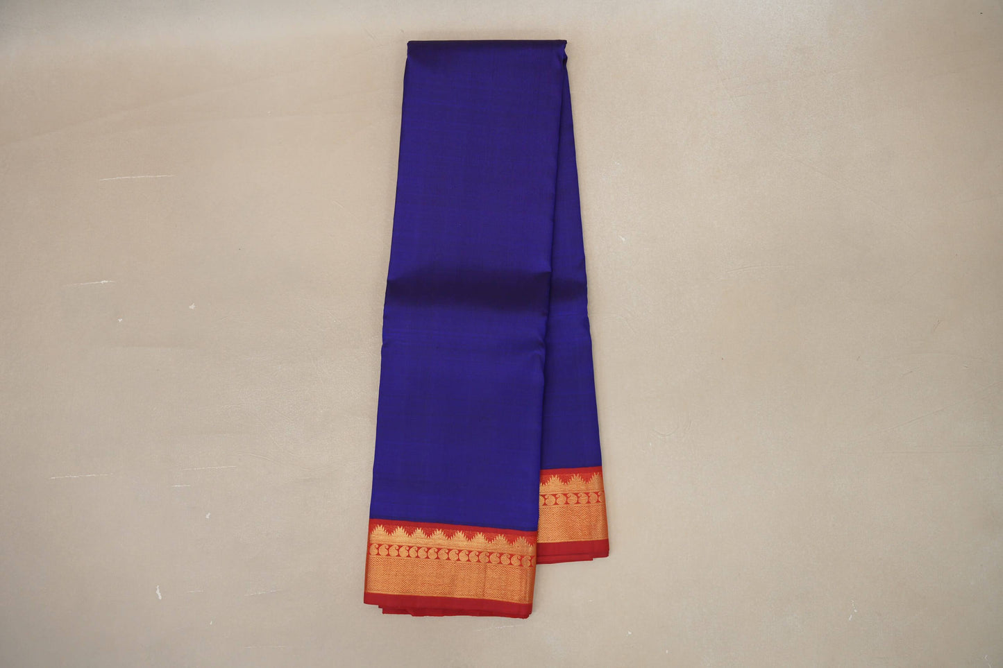 Ink Blue with Red border Vintage Kanjivaram Silk Saree  by Shreenivas Silks PSSR018876