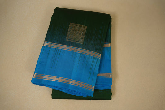 Bottle green vintage kanjivaram silk saree