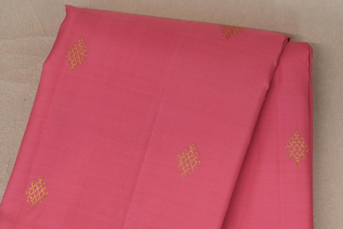 Rose Pink Vintage Kanjivaram Silk Saree body zoom