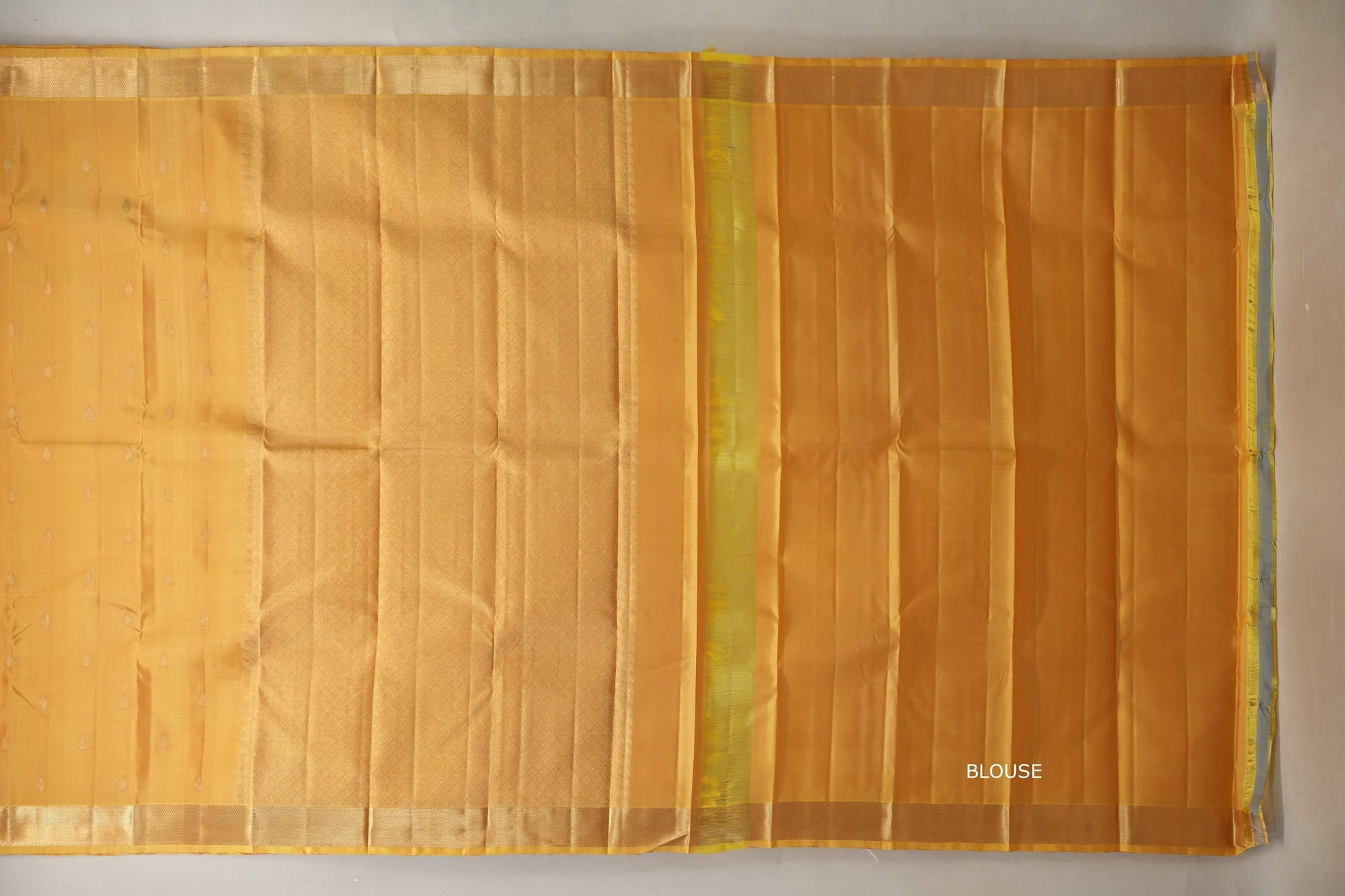 Light Lemon Yellow Vintage Kanjivaram Silk Saree  by Shreenivas Silks  blouse