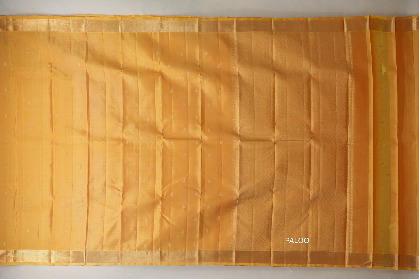 Light Lemon Yellow Vintage Kanjivaram Silk Saree  by Shreenivas Silks  paloo