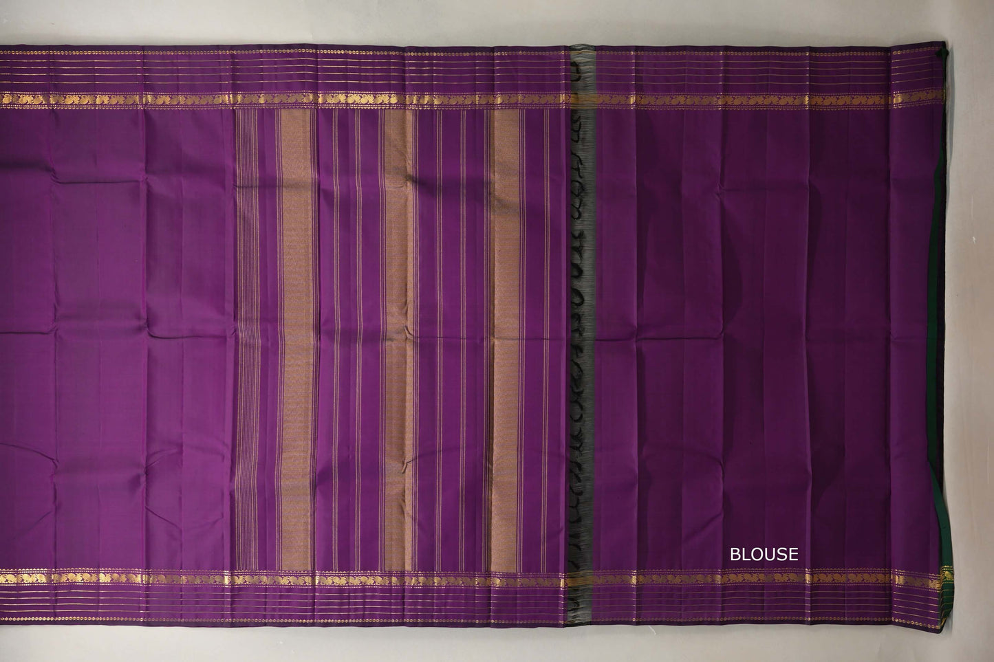 Deep Purple Vintage Kanjivaram Silk Saree  blouse