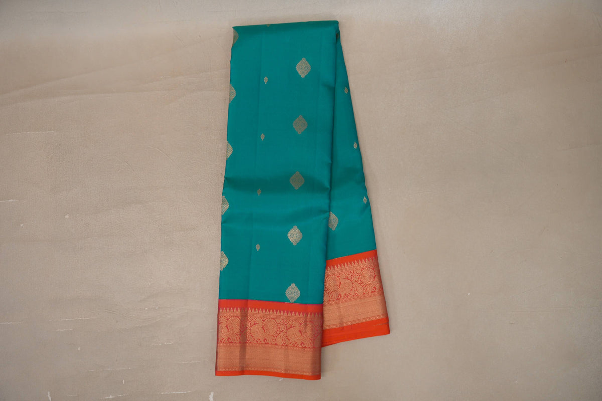Rama Green Soft Silk Saree  online