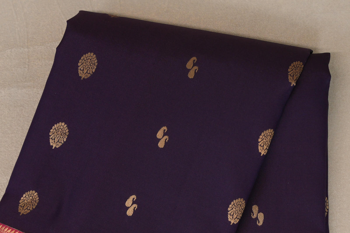 Deep Purple Soft Silk Saree body zoom