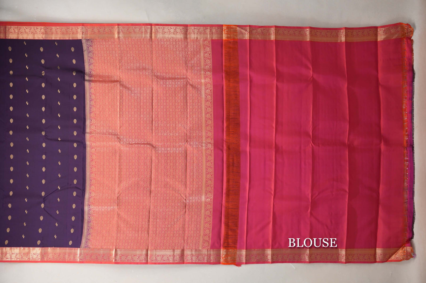 Deep Purple Soft Silk Saree blouse