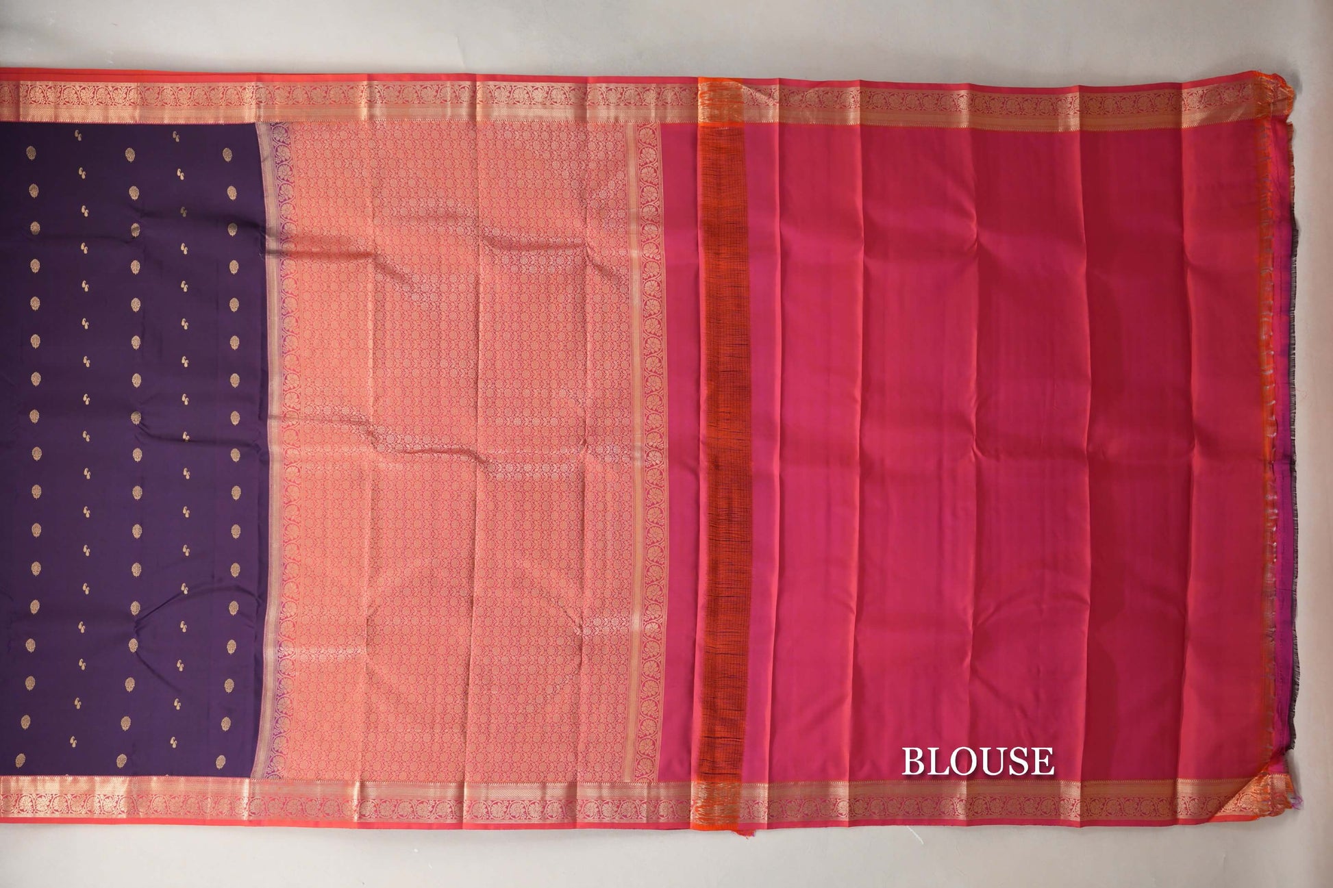 Deep Purple Soft Silk Saree blouse
