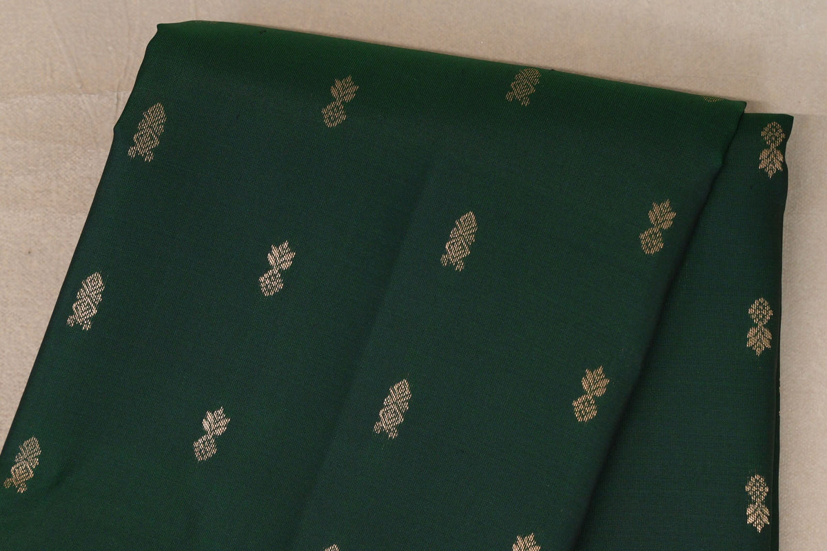 Deep Bottle Green Soft Silk Saree body zoom