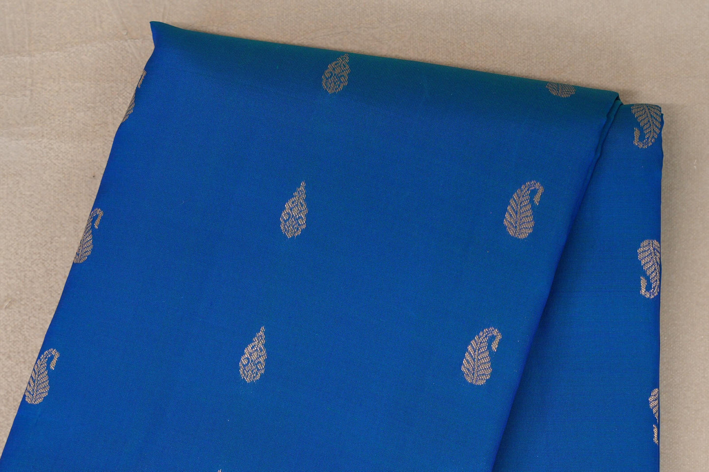 Peacock Blue Soft Silk Saree  body zoom