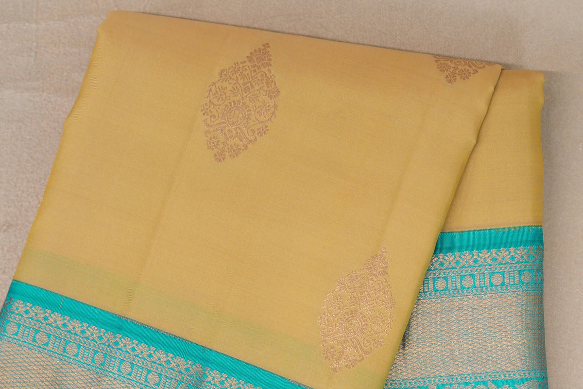 Greenish Yellow Soft Silk Silk Saree body zoom