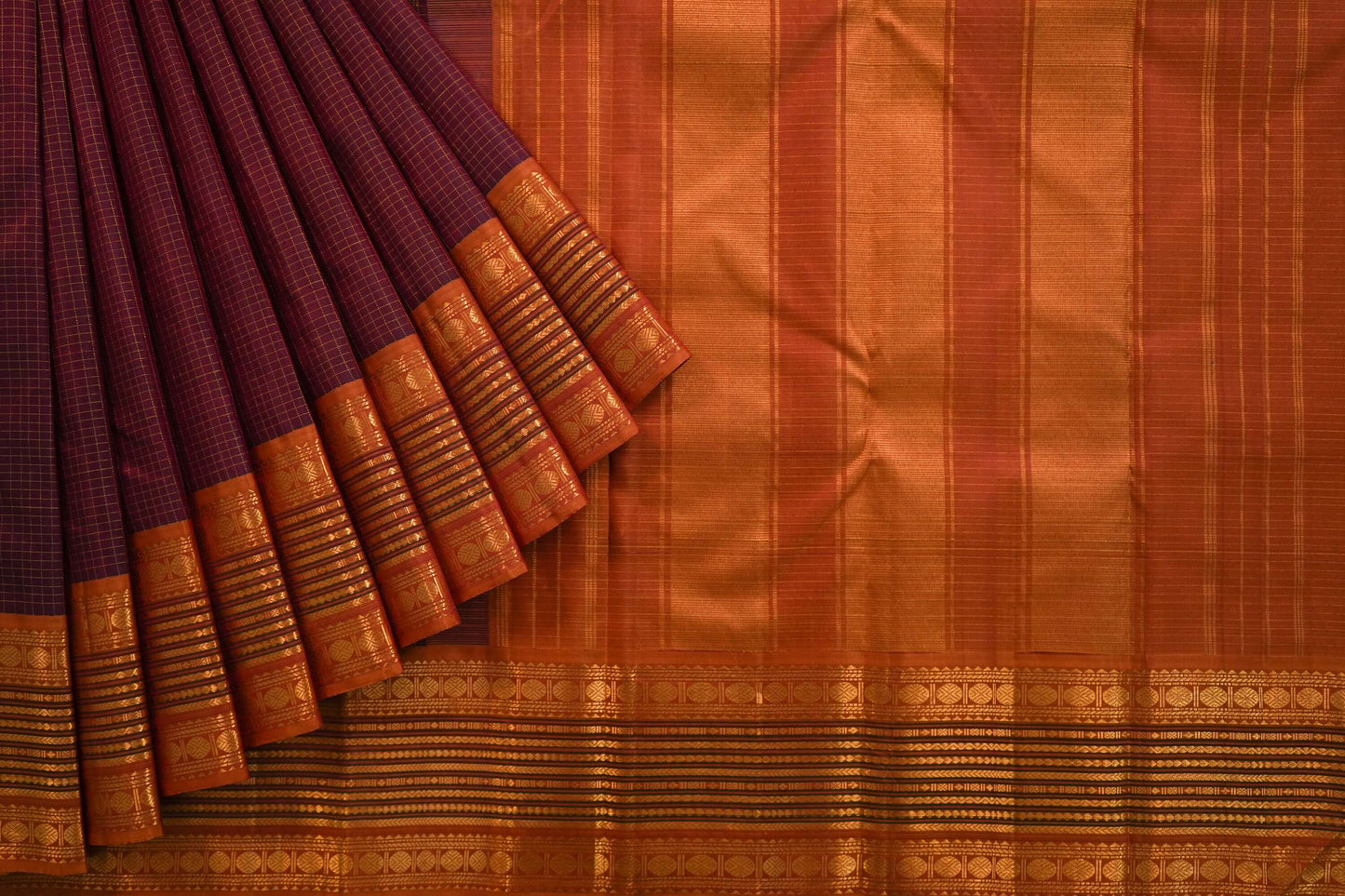 Maroon kanchipuram silk saree