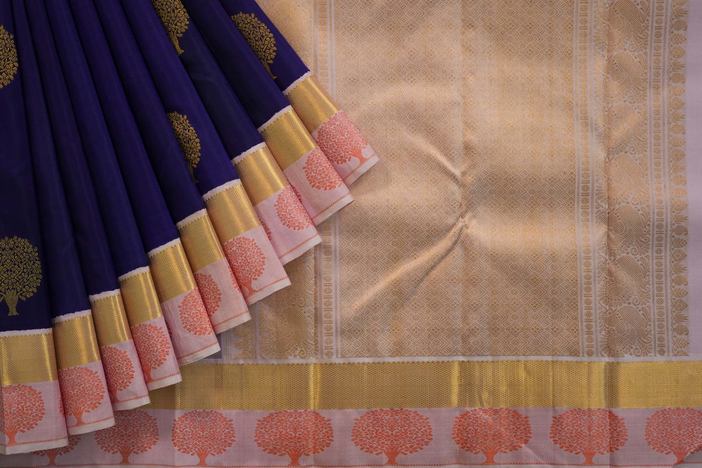 Violet kanchipuram silk saree