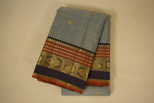 Grey vintage kanjivaram silk saree