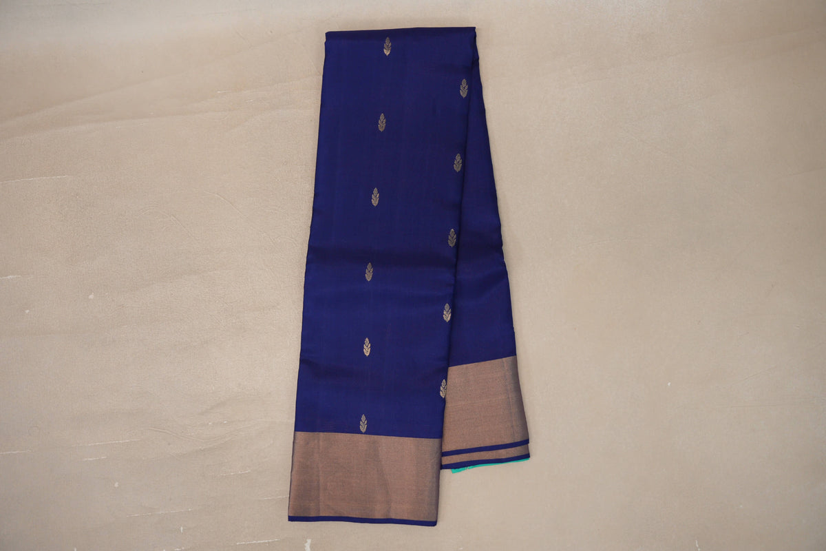 Deep Blue Light Weight Kanchipuram Silk Saree online