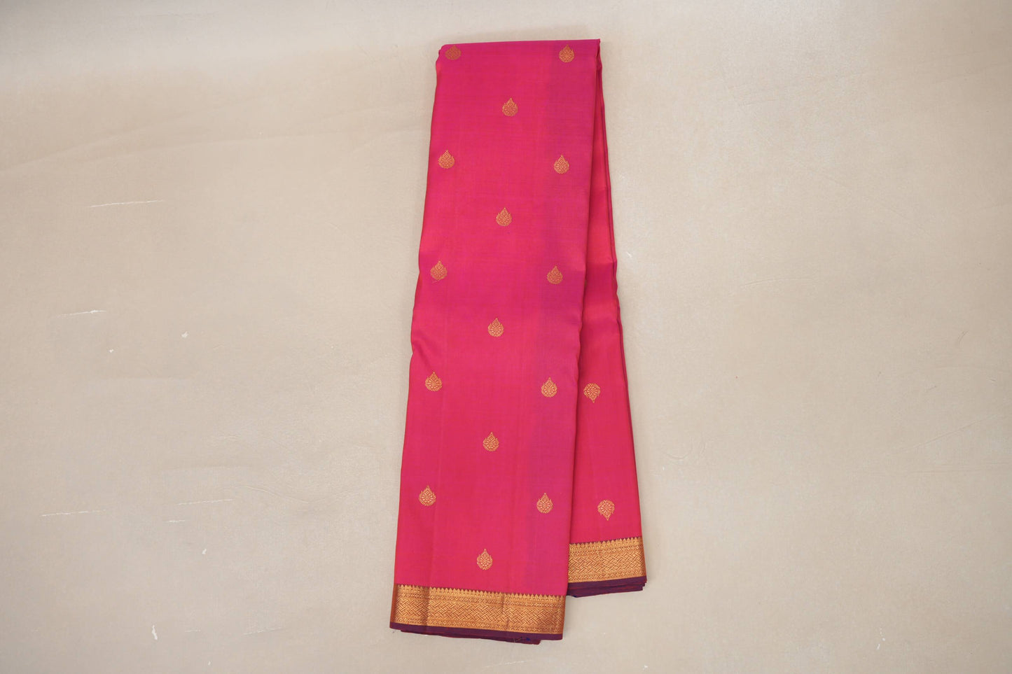 Pink with Purple Borders Plant Based Kanjivaram Silk Saree online
