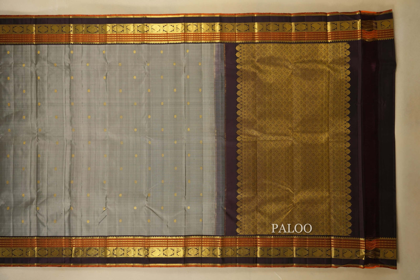 vintage kanjivaram silk saree paloo