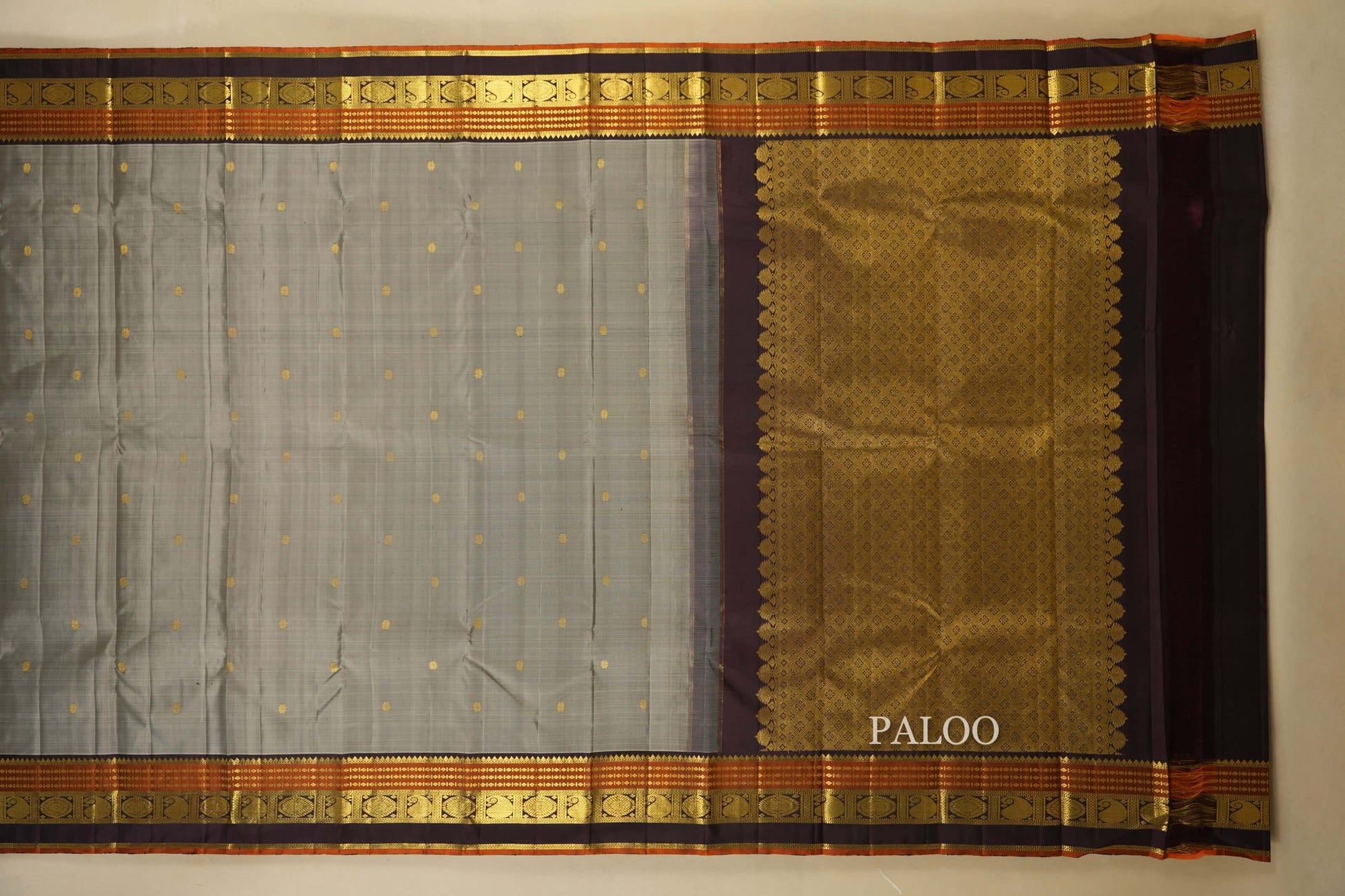vintage kanjivaram silk saree paloo