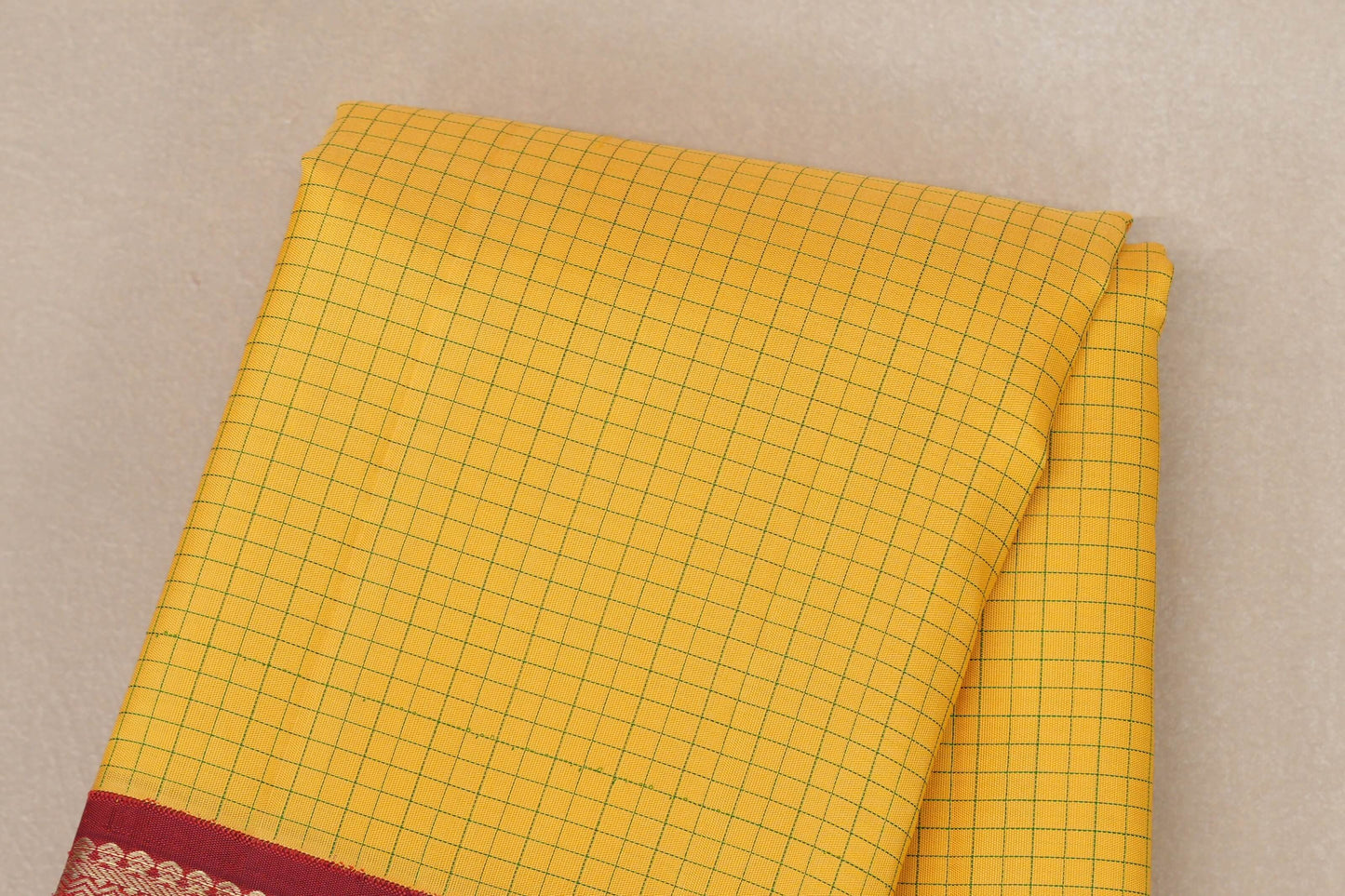 yellow Vintage Kanjivaram Silk Saree body zoom