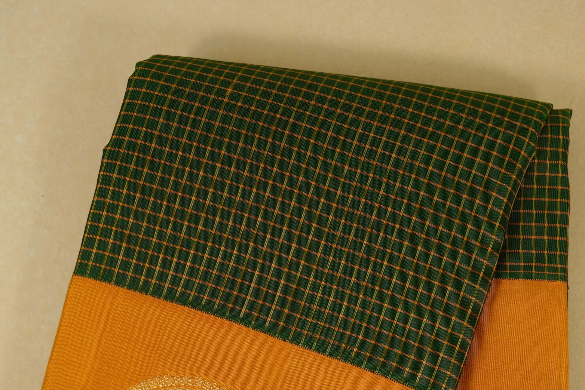 checked vintage kanjivaram silk saree