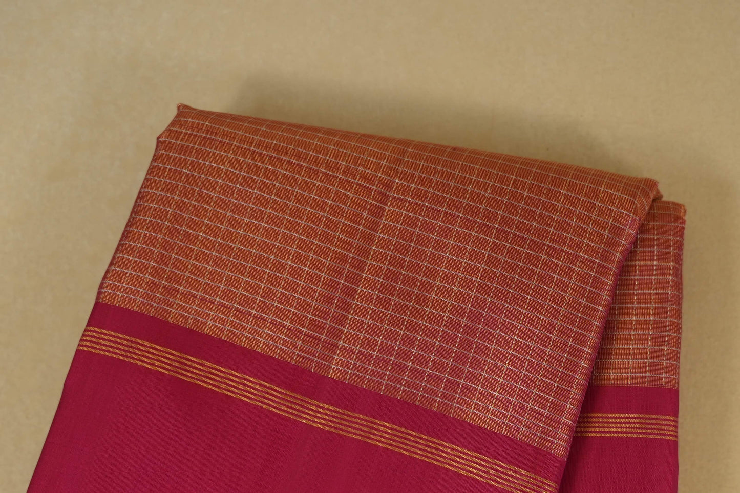 checked vintage kanjivaram silk saree