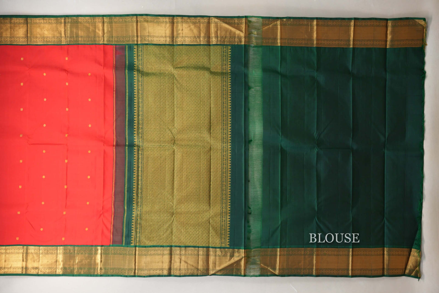 Red Vintage Kanjivaram Silk Saree blouse
