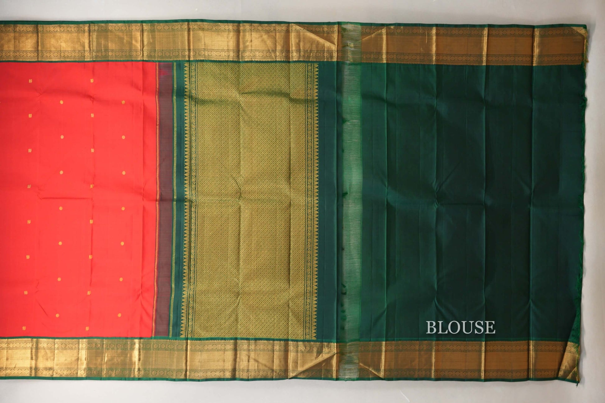 Red Vintage Kanjivaram Silk Saree blouse