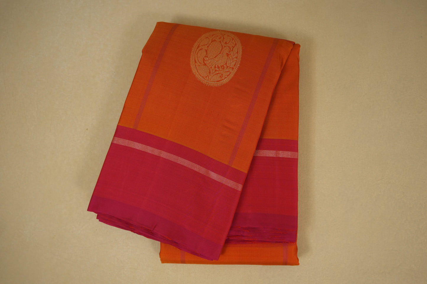 Rust vintage kanjivaram silk saree