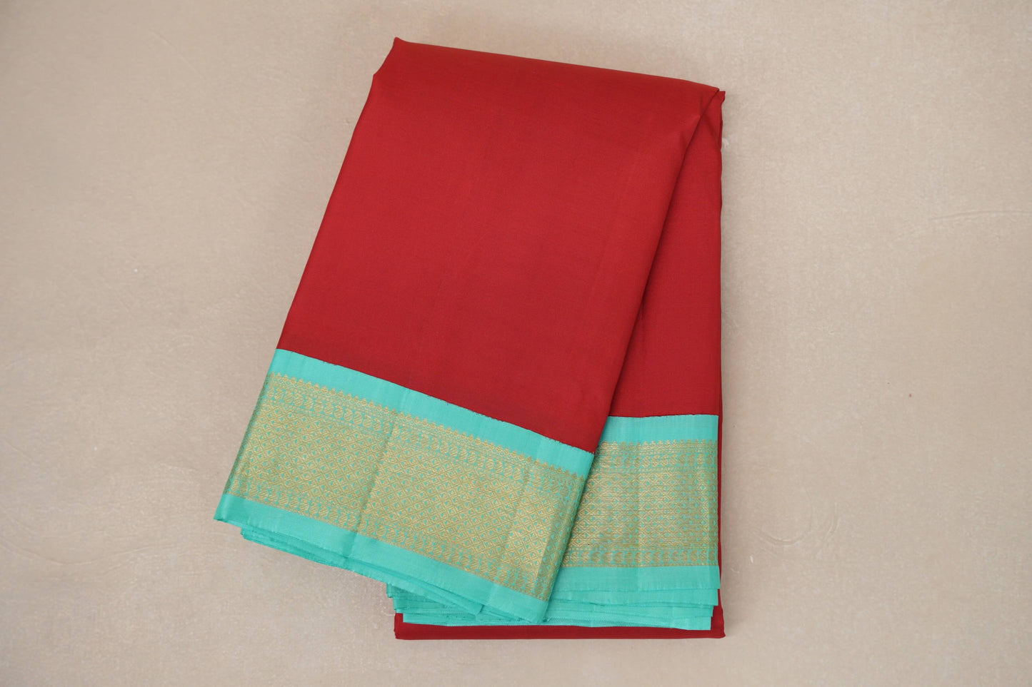 folded Red Vintage Kanjivaram Silk Saree