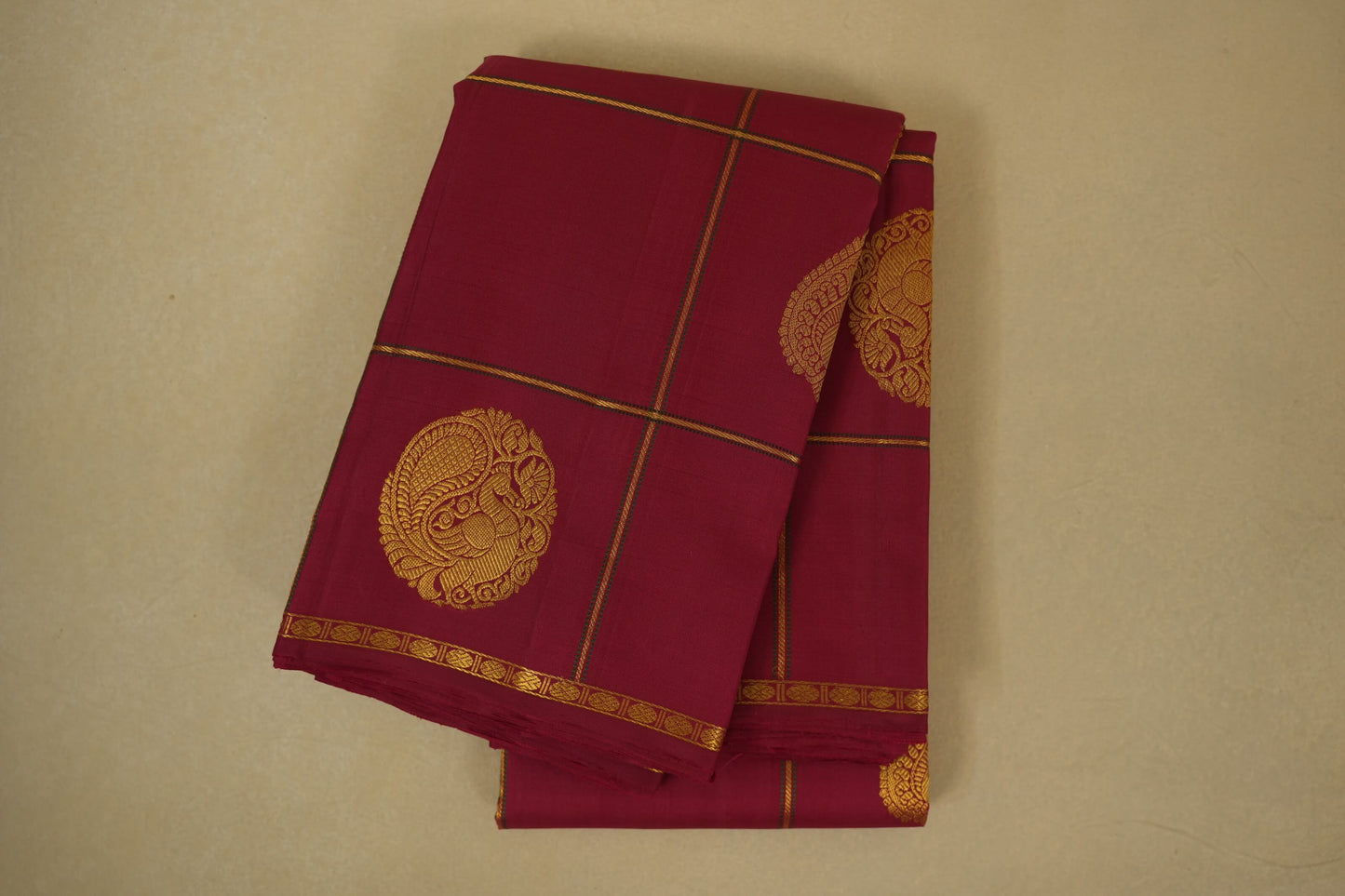 Maroon vintage kanjivaram silk saree
